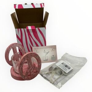 Pink Zebra Hippie Peace sign shade‎ with Candle Glass Wicks Instructions New